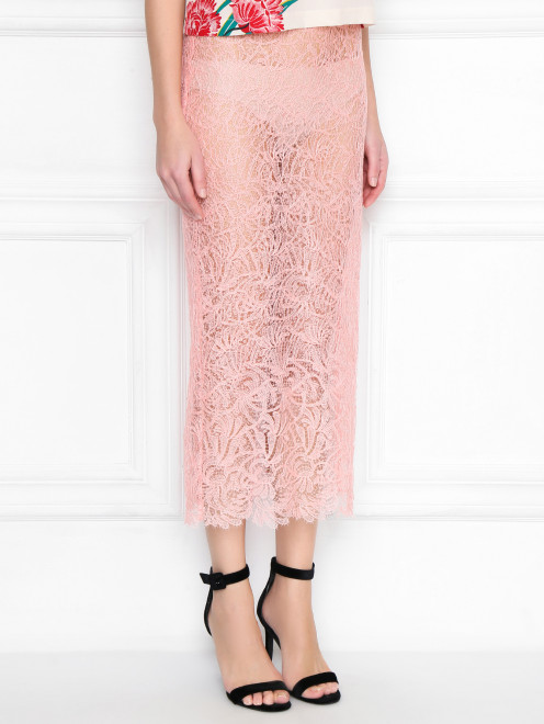 Юбка-миди с кружевным узором Ermanno Scervino - МодельВерхНиз