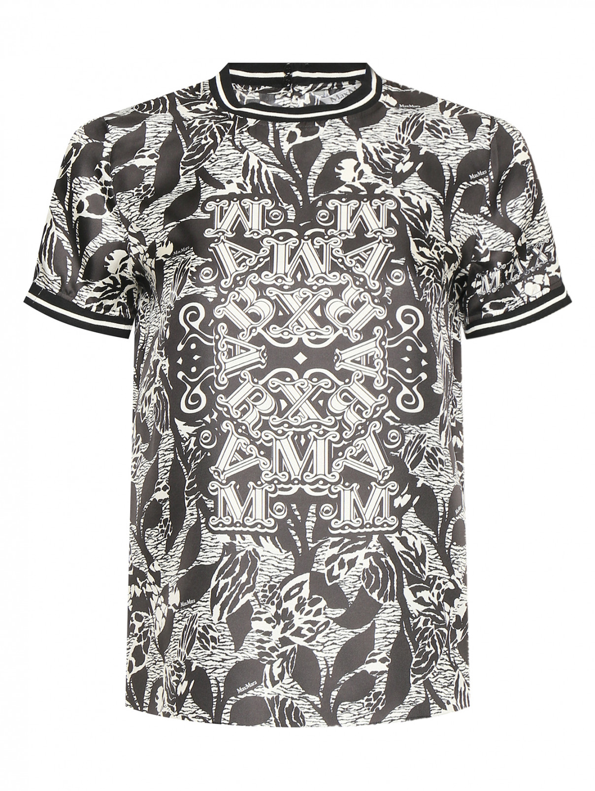 Блуза-футболка из шелка Max Mara  –  Общий вид  – Цвет:  Черный