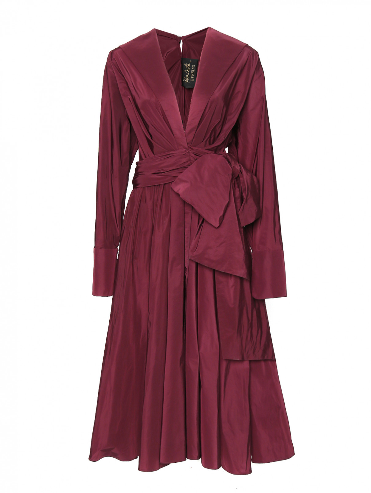 Платье однотонное с запахом Rhea Costa  –  Общий вид  – Цвет:  Красный
