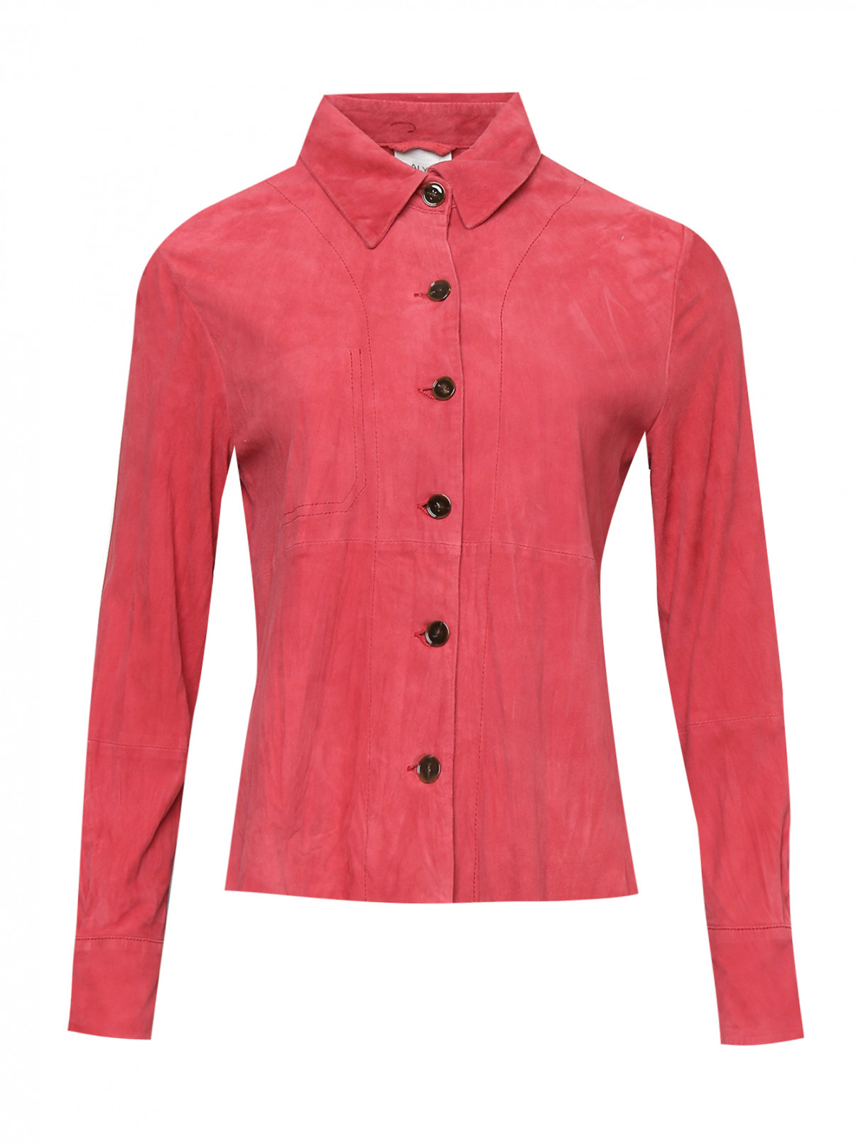 Рубашка из замши на пуговицах Alysi  –  Общий вид  – Цвет:  Розовый