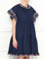 Платье-мини из хлопка с контрастной вышивкой Vivetta  –  МодельВерхНиз