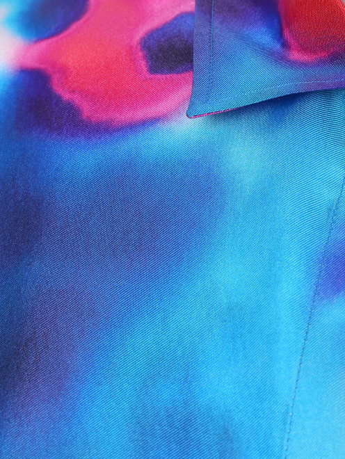 Блуза из шелка свободного кроя с узором - Деталь