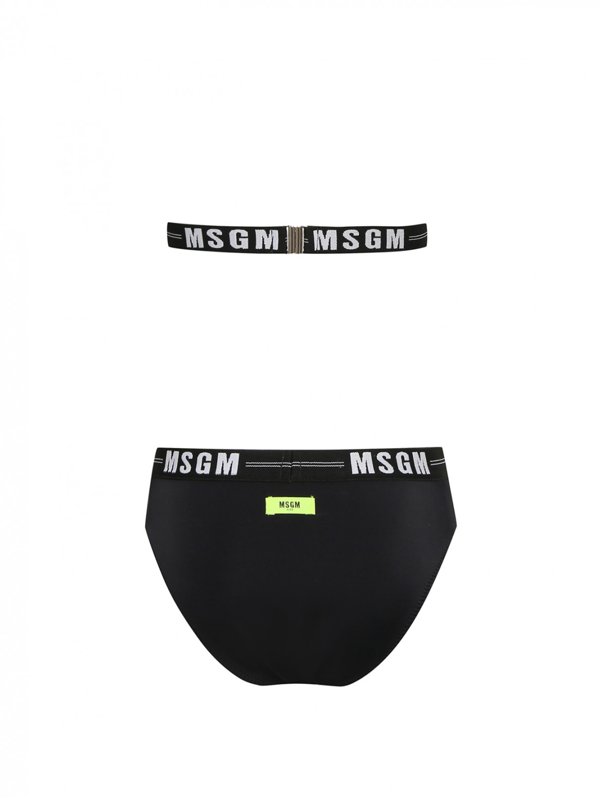 Раздельный купальник с логотипом MSGM  –  Обтравка1  – Цвет:  Черный
