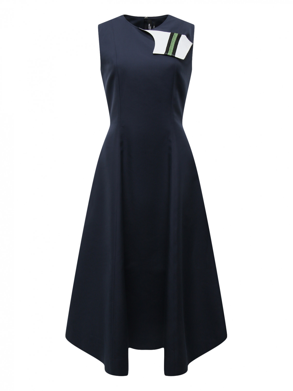 Платье из хлопка и шелка Calvin Klein 205W39NYC  –  Общий вид  – Цвет:  Синий