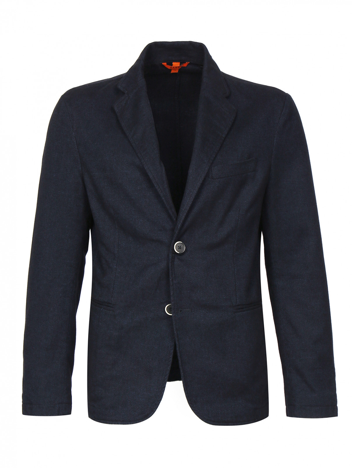 Пиджак из хлопка с узором Barena  –  Общий вид  – Цвет:  Синий