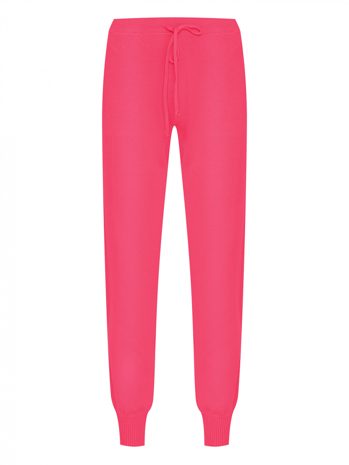 Трикотажные брюки из хлопка на резинке Ermanno Firenze  –  Общий вид  – Цвет:  Розовый