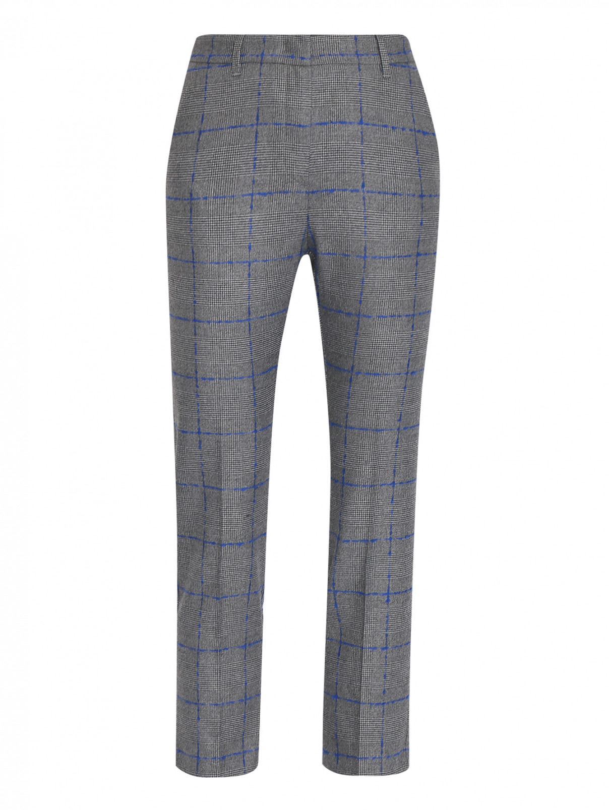Укороченные брюки с узором Max&Co  –  Общий вид  – Цвет:  Серый