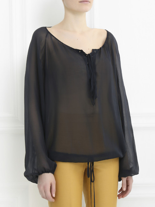 Блуза свободного кроя из хлопка и шелка Jean Paul Gaultier - Модель Верх-Низ