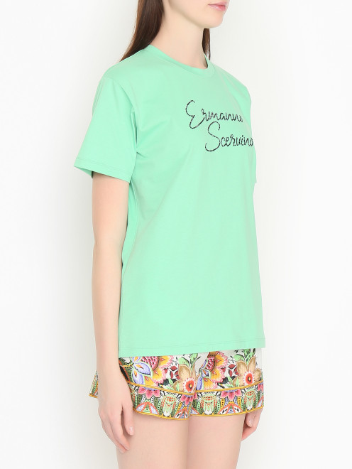 Футболка из хлопка с логотипом Ermanno Scervino - МодельВерхНиз