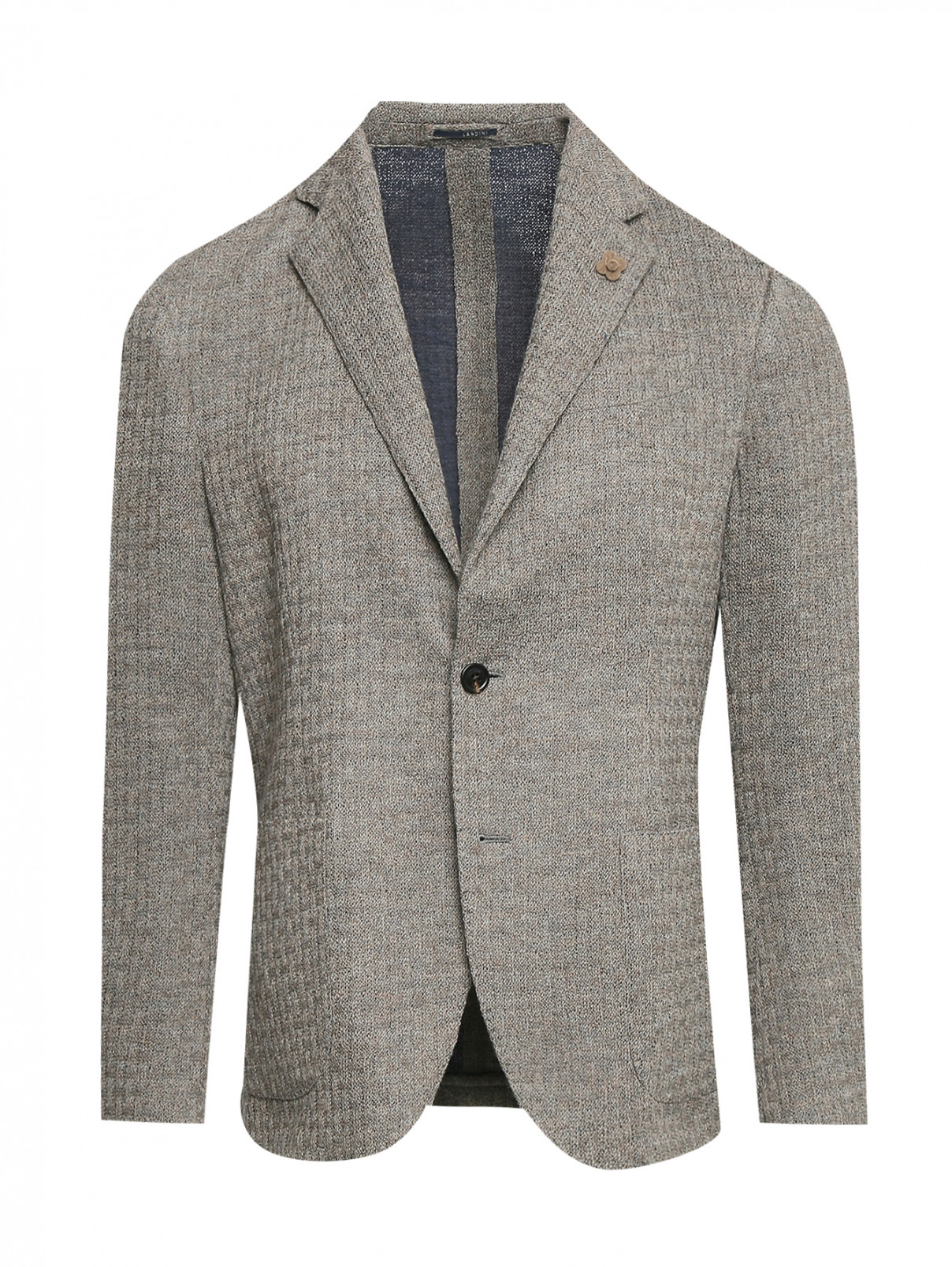 Пиджак из шерсти с карманами LARDINI  –  Общий вид  – Цвет:  Бежевый
