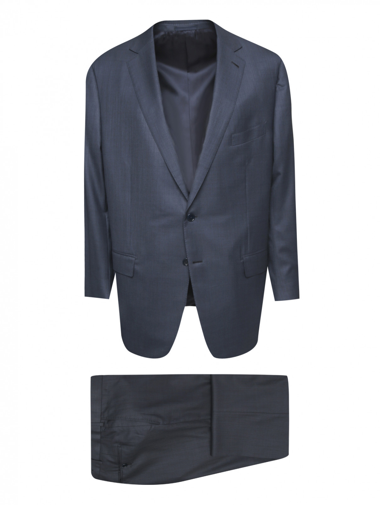 Классический костюм из шерсти Ermenegildo Zegna  –  Общий вид  – Цвет:  Синий