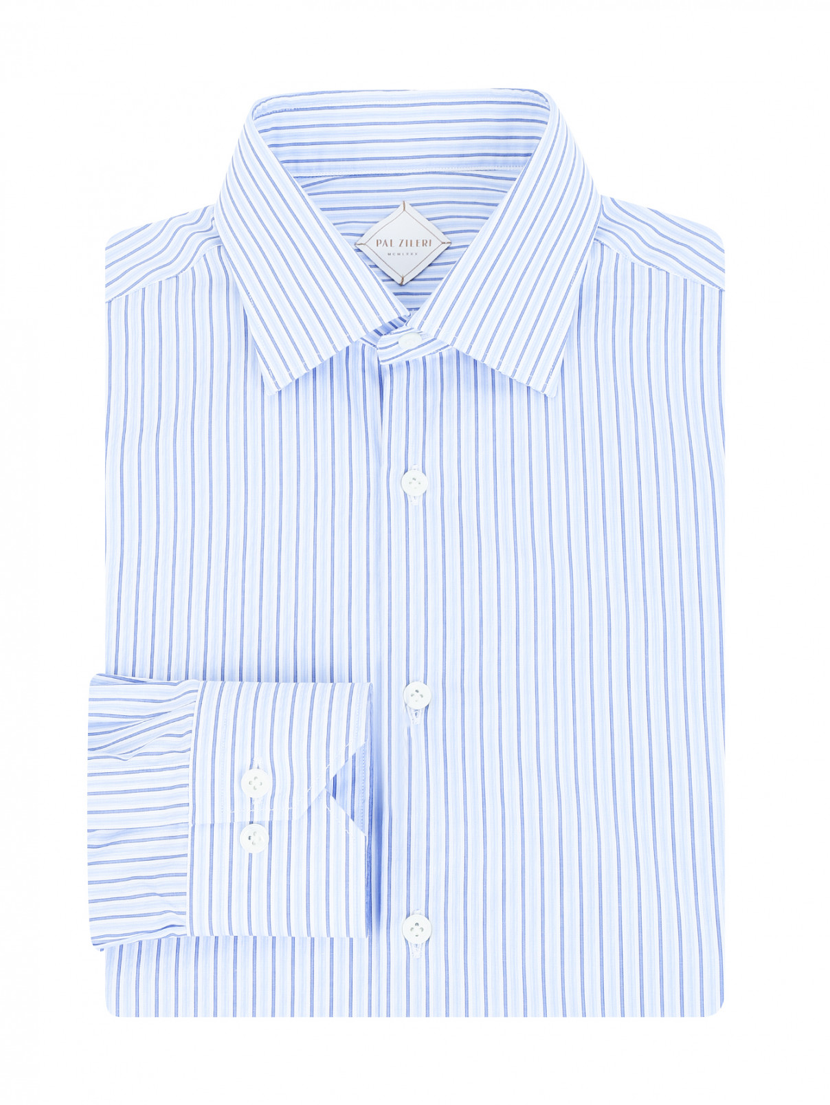 Рубашка из хлопка Pal Zileri  –  Общий вид  – Цвет:  Синий