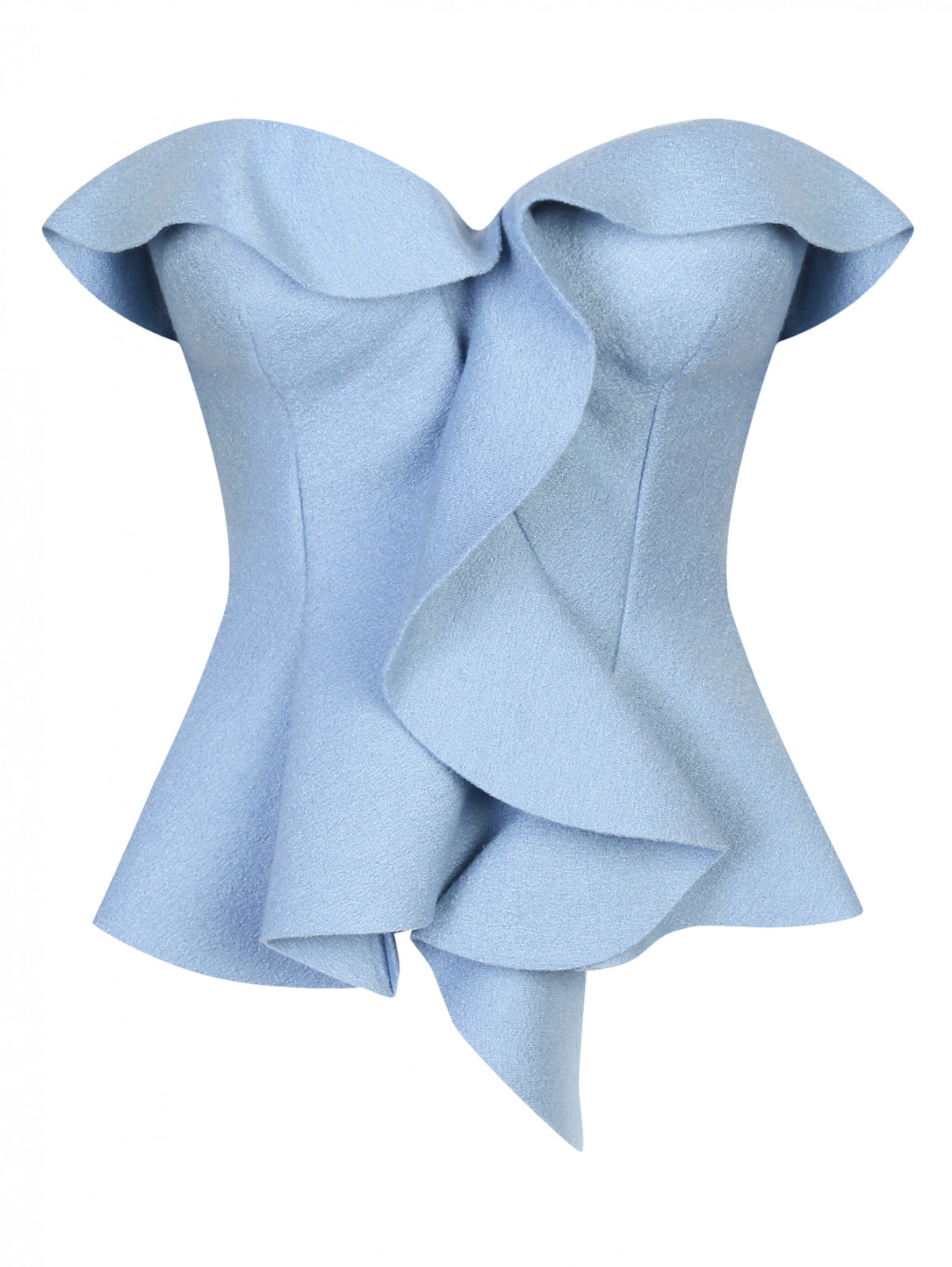 Топ из шерсти и шелка Ermanno Scervino  –  Общий вид  – Цвет:  Синий