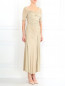 Трикотажное платье-макси с драпировкой Donna Karan  –  Модель Общий вид