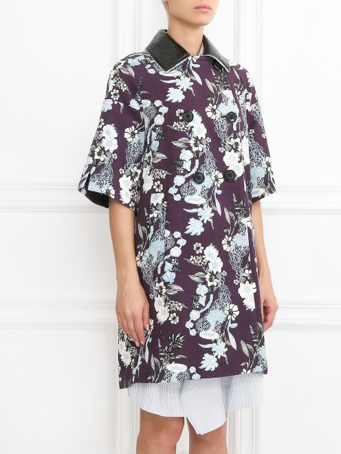 Однобортное пальто с цветочным узором Dorothee Schumacher - Модель Верх-Низ