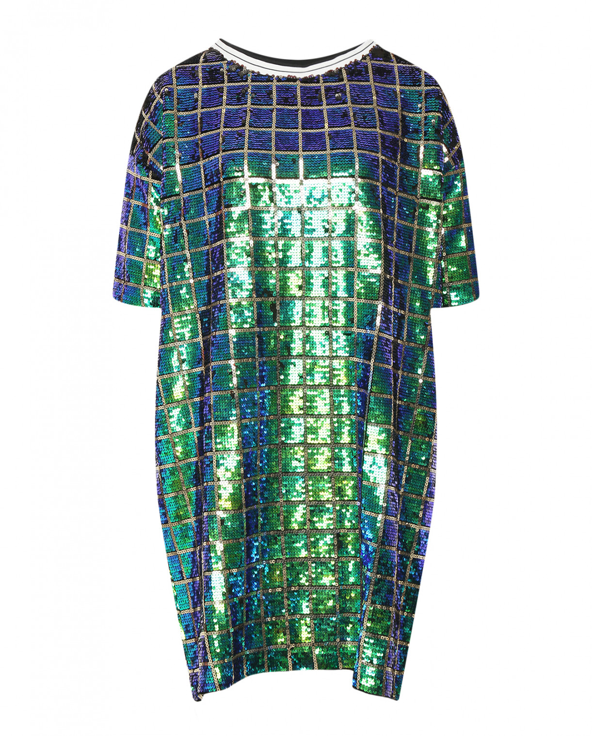 Платье декорированное пайетками Essentiel Antwerp  –  Общий вид  – Цвет:  Зеленый