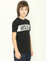 Трикотажная футболка со вставкой Moschino  –  МодельВерхНиз