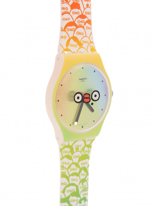 Кварцевые часы на браслете из силикона Swatch - Обтравка1