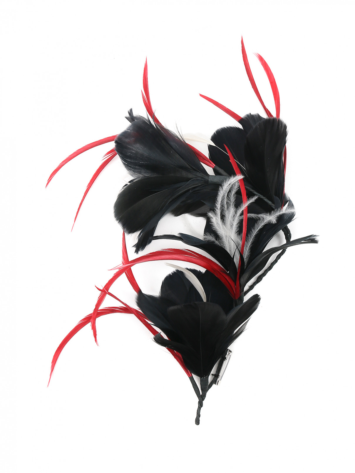 Брошь из перьев в форме цветов Marina Rinaldi  –  Общий вид  – Цвет:  Черный