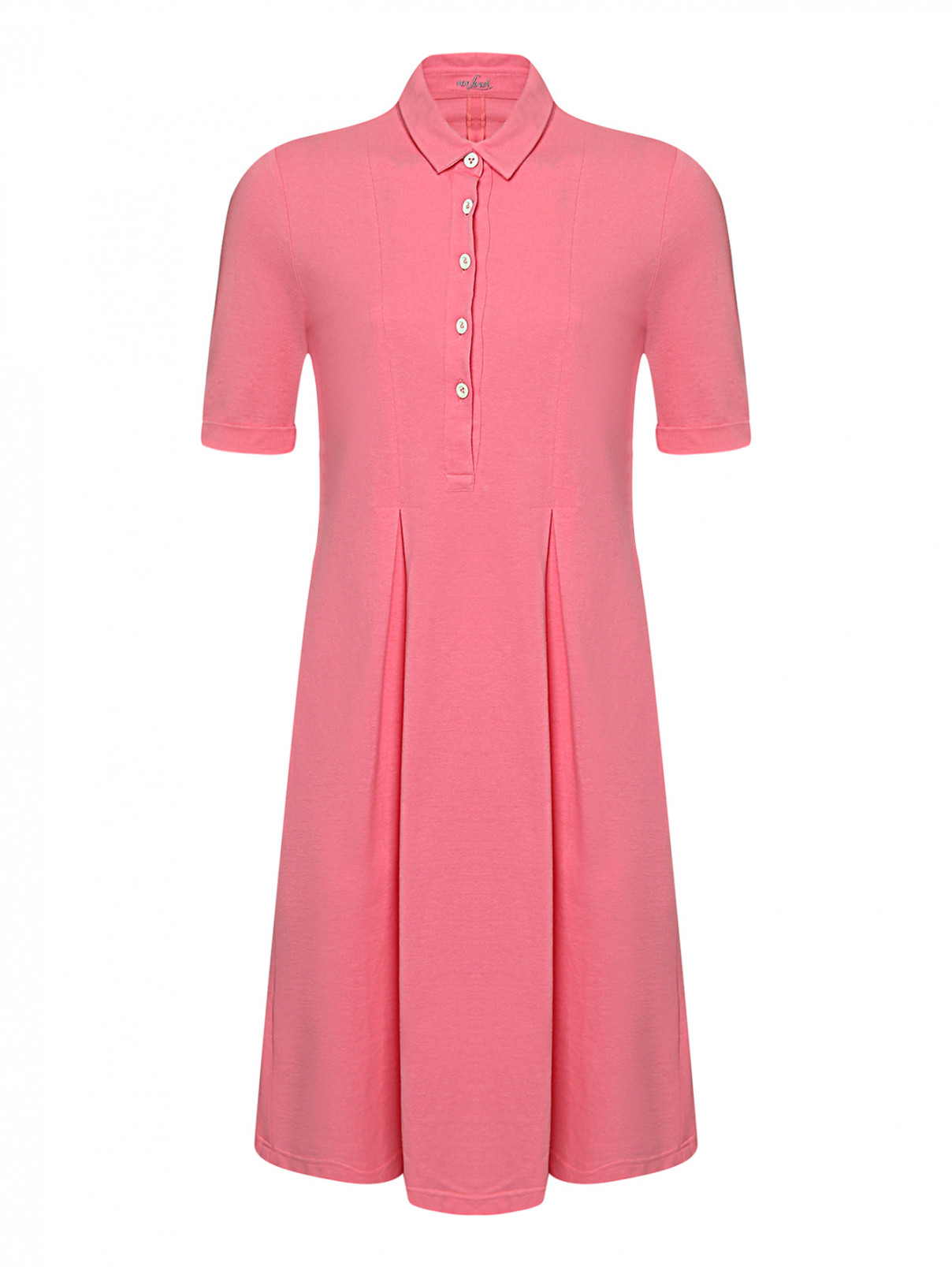 Платье из хлопка с короткими рукавами Van Laack  –  Общий вид  – Цвет:  Розовый