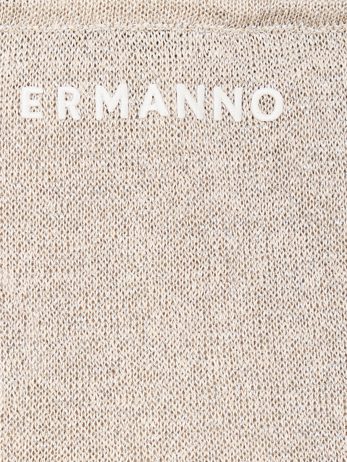 Трикотажные брюки на резинке с карманами Ermanno Firenze  –  Деталь1  – Цвет:  Бежевый