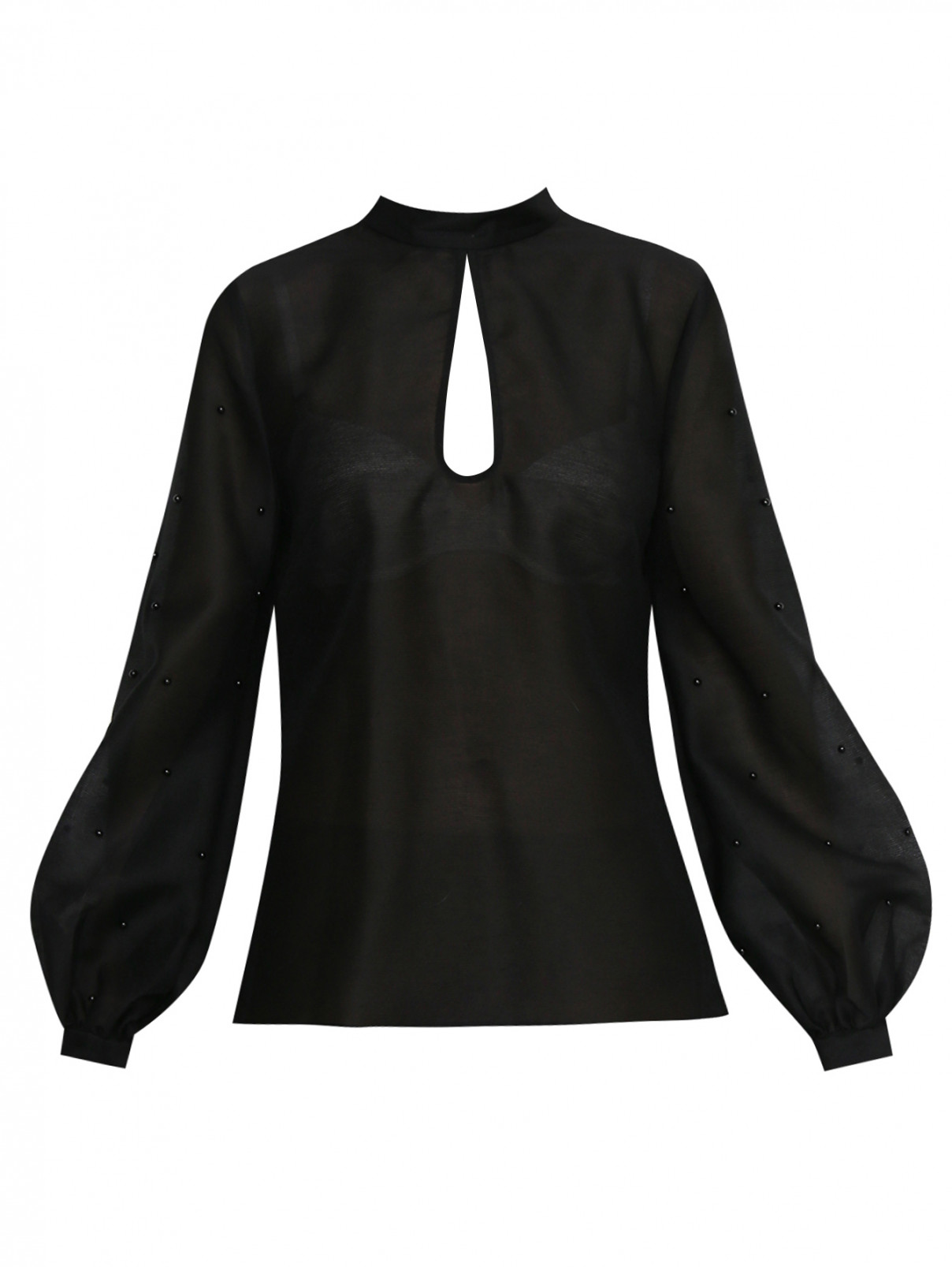 Блуза из органзы Keepsake  –  Общий вид  – Цвет:  Черный