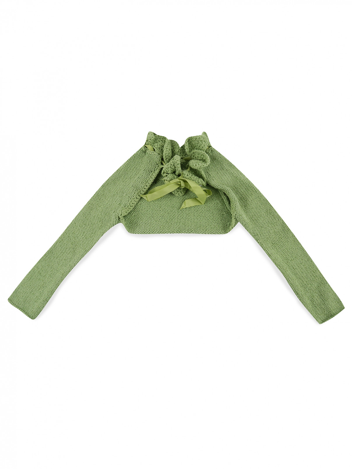Болеро ажурной вязки I Pinco Pallino  –  Общий вид  – Цвет:  Зеленый