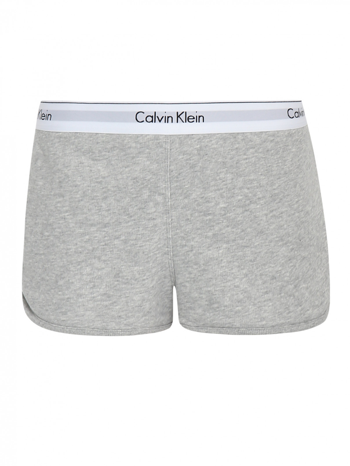 Шорты из хлопка с контрастной отделкой Calvin Klein  –  Общий вид  – Цвет:  Серый