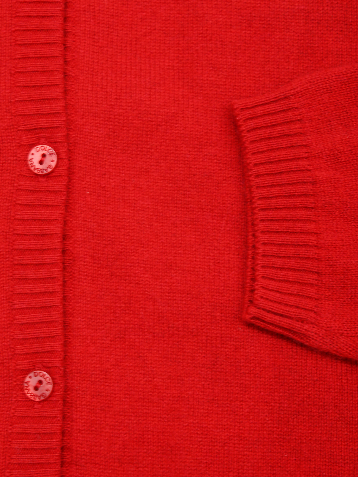 Кардиган из кашемира с логотипом Dolce & Gabbana  –  Деталь1  – Цвет:  Красный