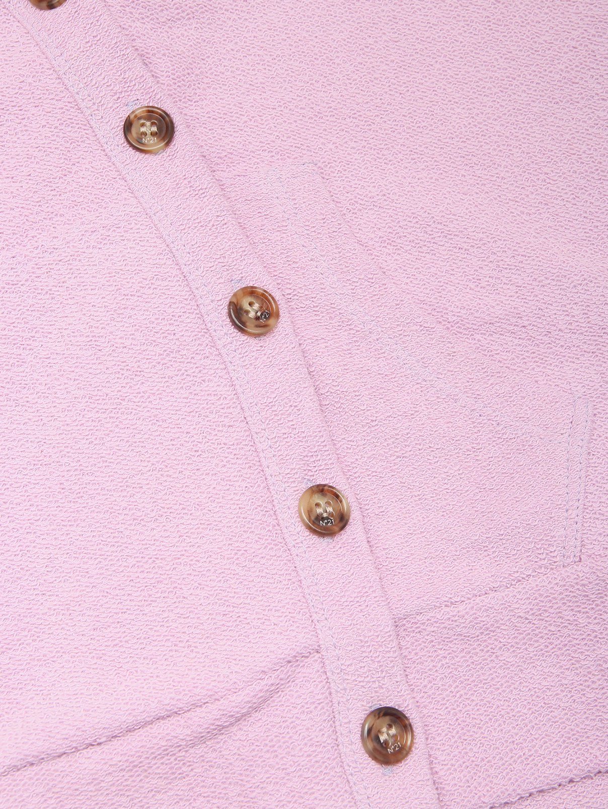 Кардиган на пуговицах с карманами N21  –  Деталь  – Цвет:  Фиолетовый
