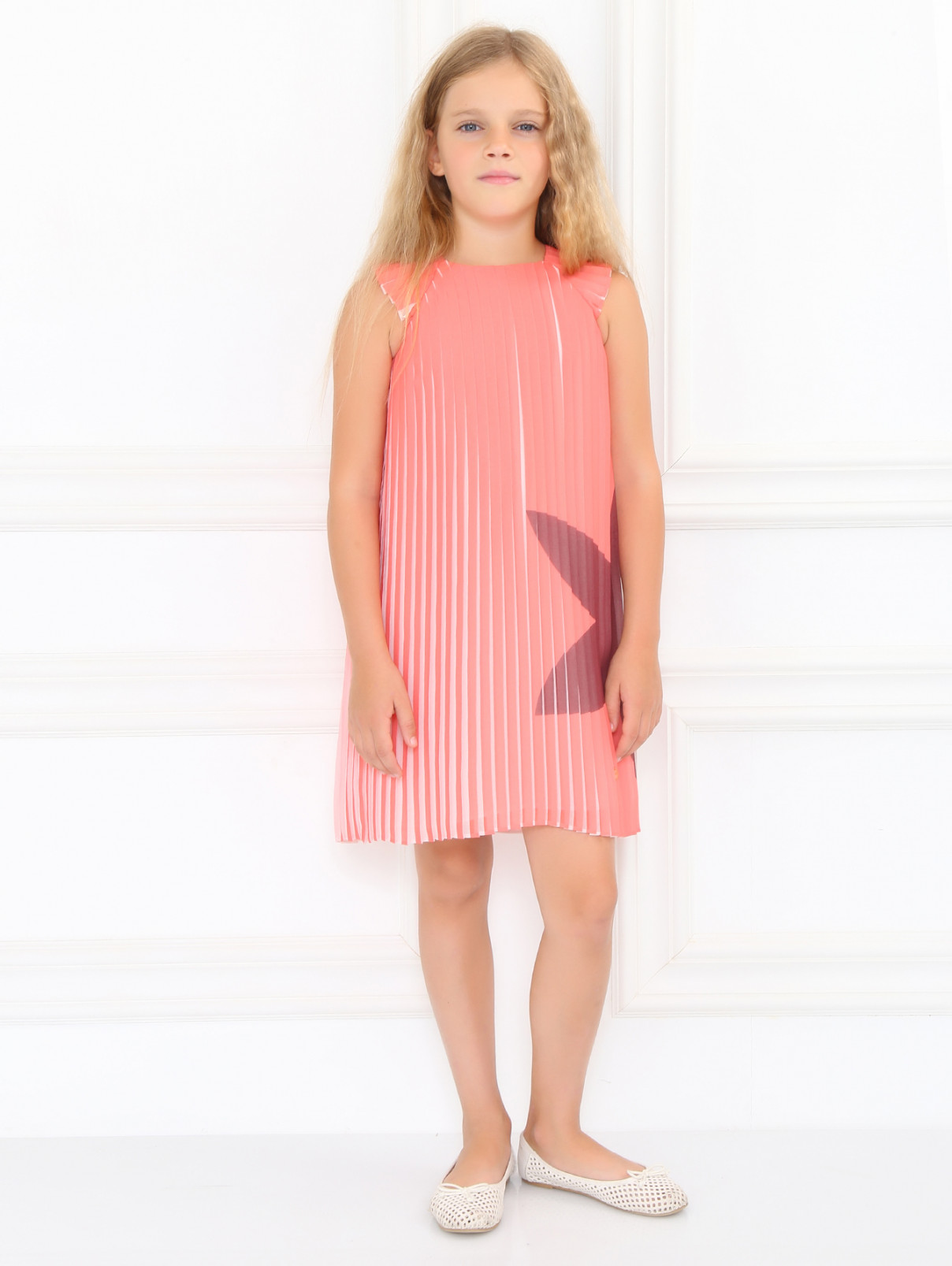 Платье с эффектом гофре Baby Dior  –  Модель Общий вид  – Цвет:  Розовый