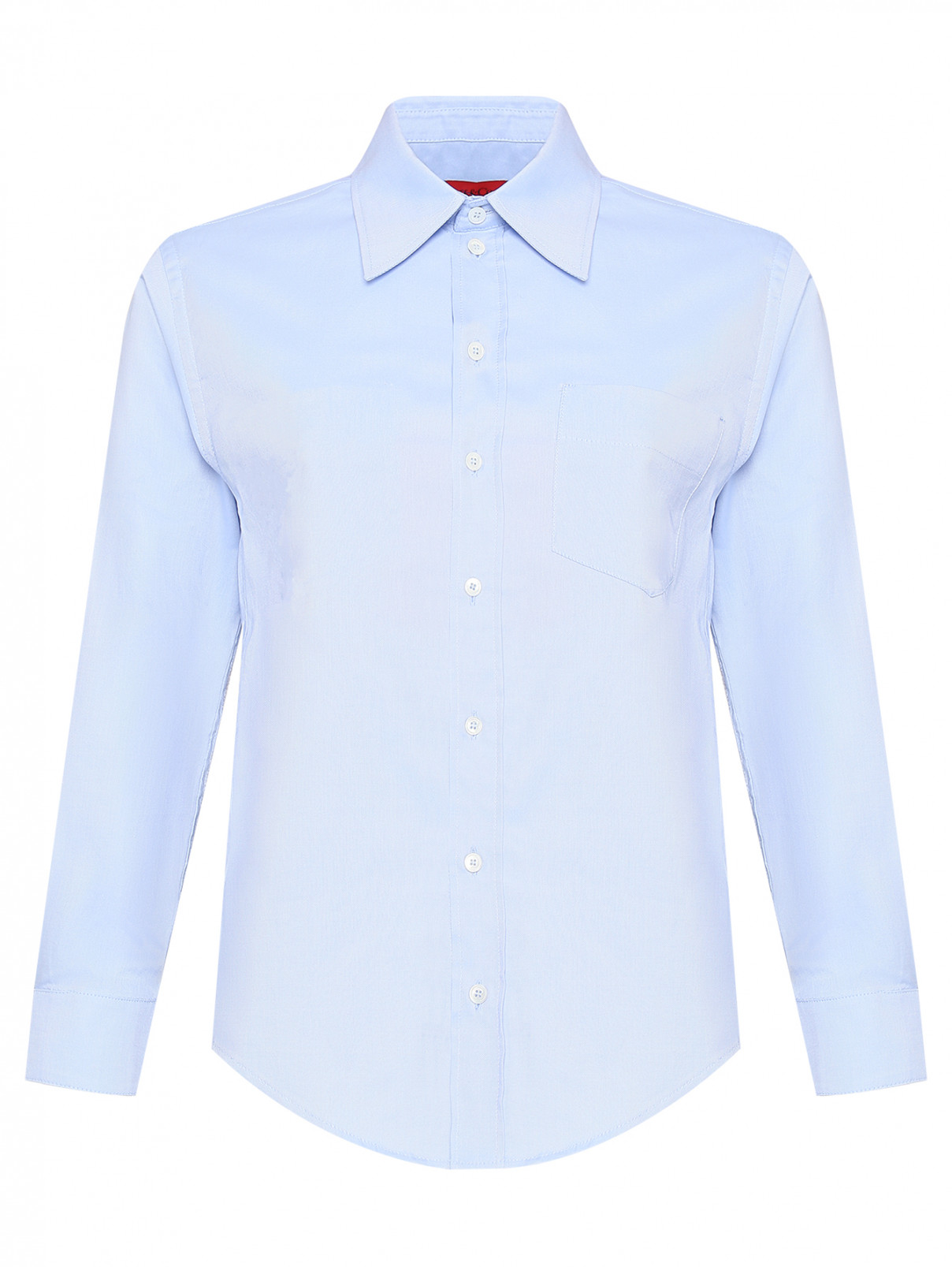 Рубашка из хлопка на пуговицах Max&Co  –  Общий вид  – Цвет:  Синий