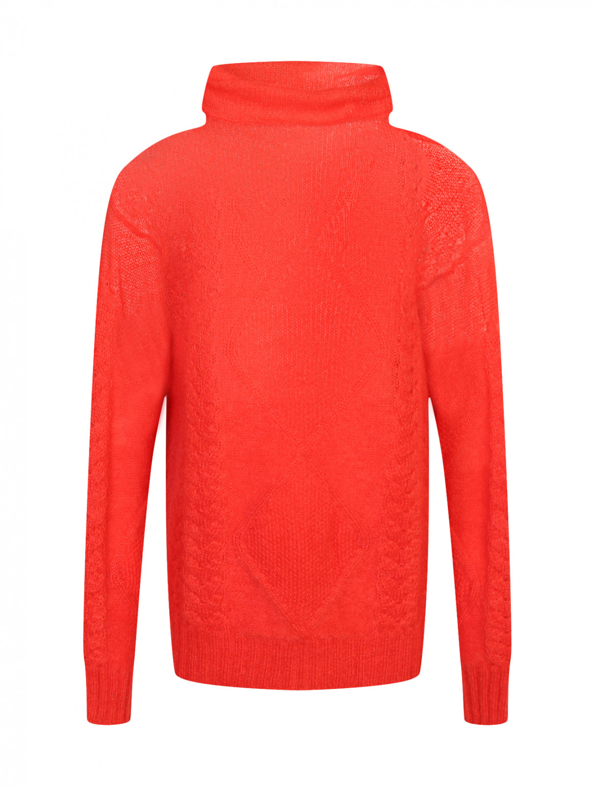 Удлиненный свитер из шерсти Maison Margiela  –  Общий вид  – Цвет:  Красный