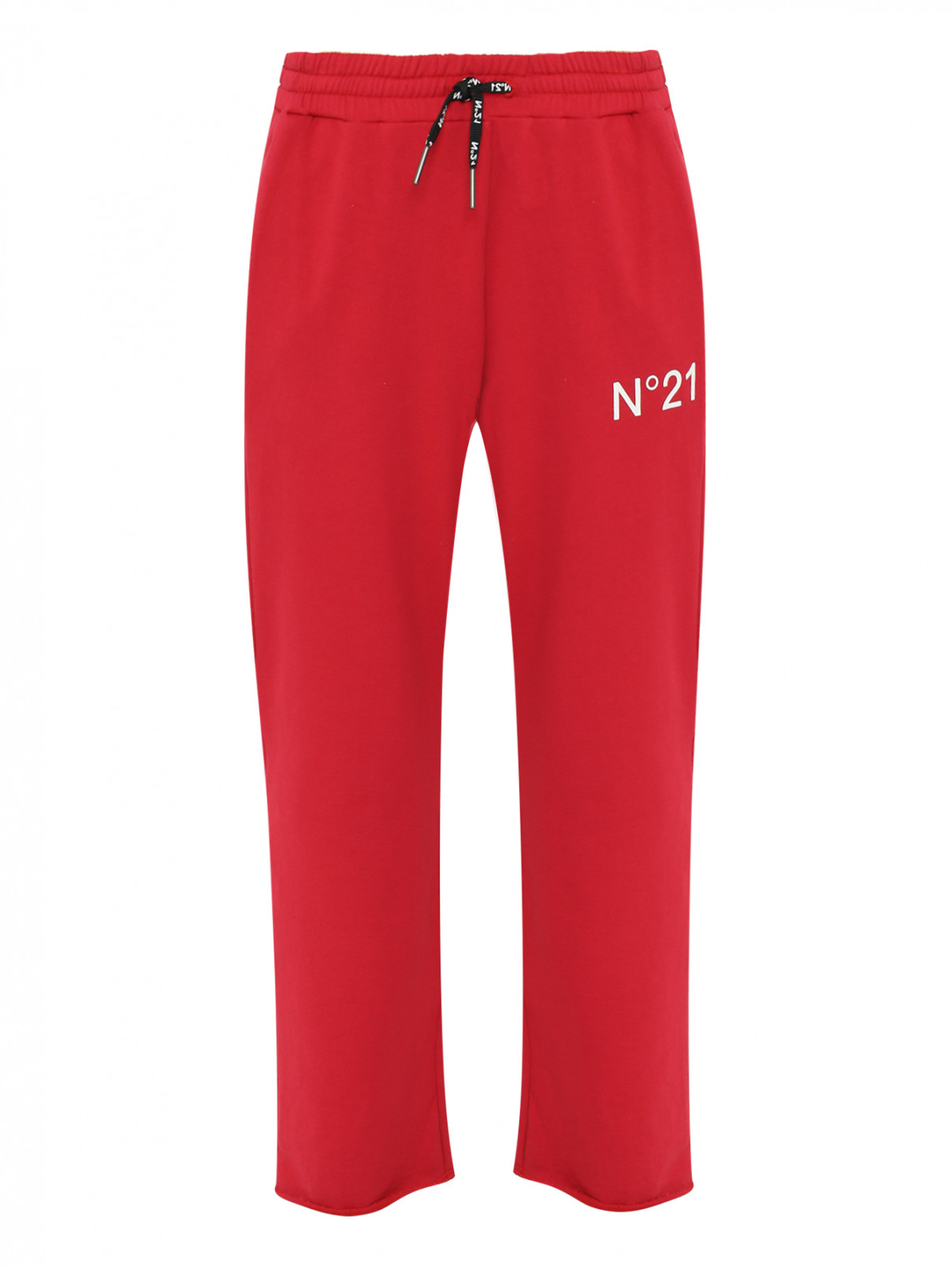 Брюки прямого кроя с карманами N21  –  Общий вид  – Цвет:  Красный