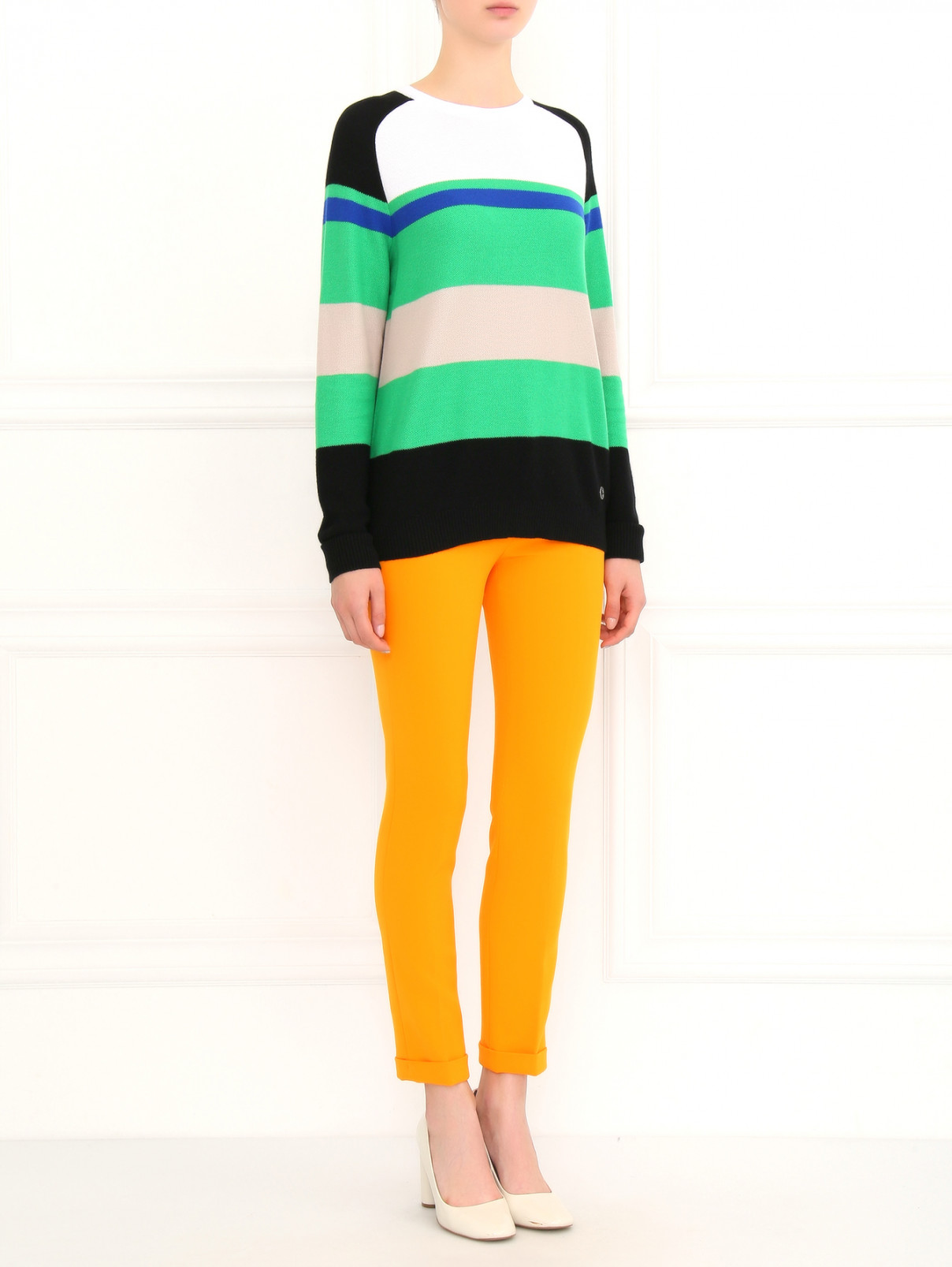 Зауженные брюки с боковыми карманами MSGM  –  Модель Общий вид  – Цвет:  Оранжевый