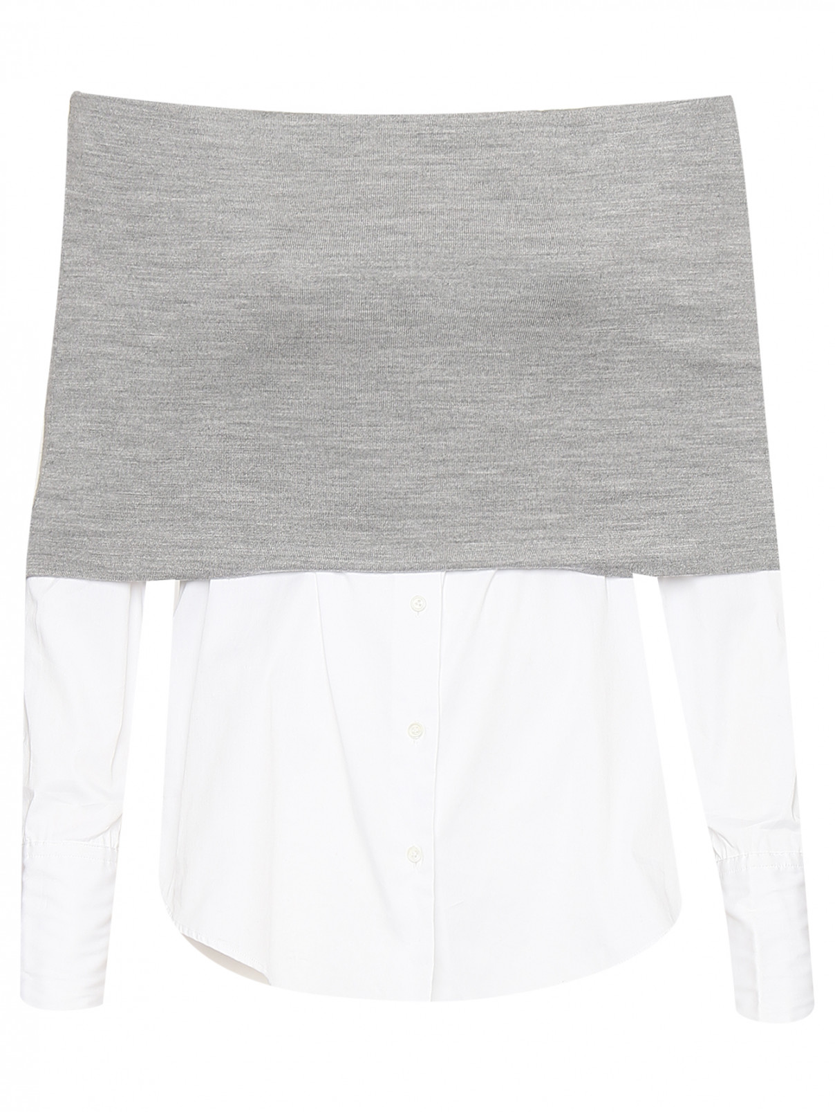 Блуза с открытыми плечами Van Laack  –  Общий вид  – Цвет:  Белый