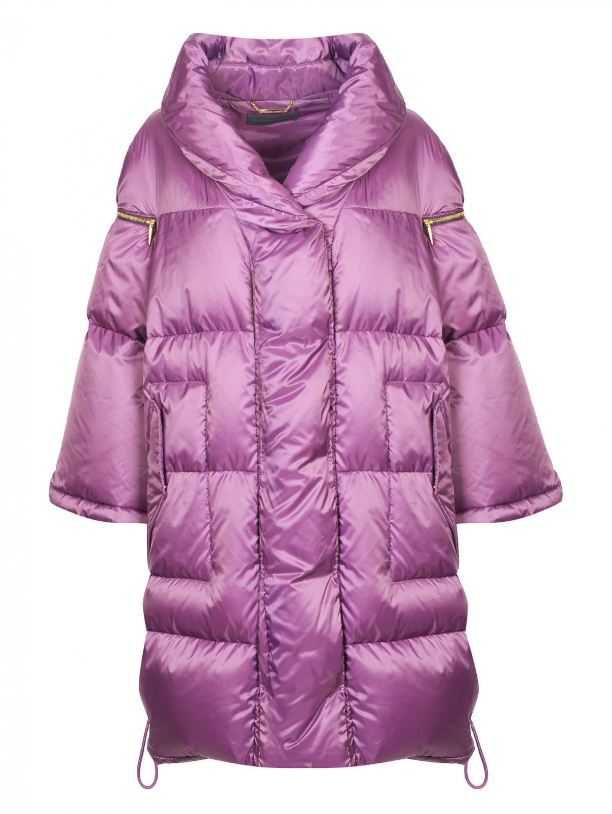 Пуховик свободного кроя с карманами Alberta Ferretti  –  Общий вид  – Цвет:  Фиолетовый