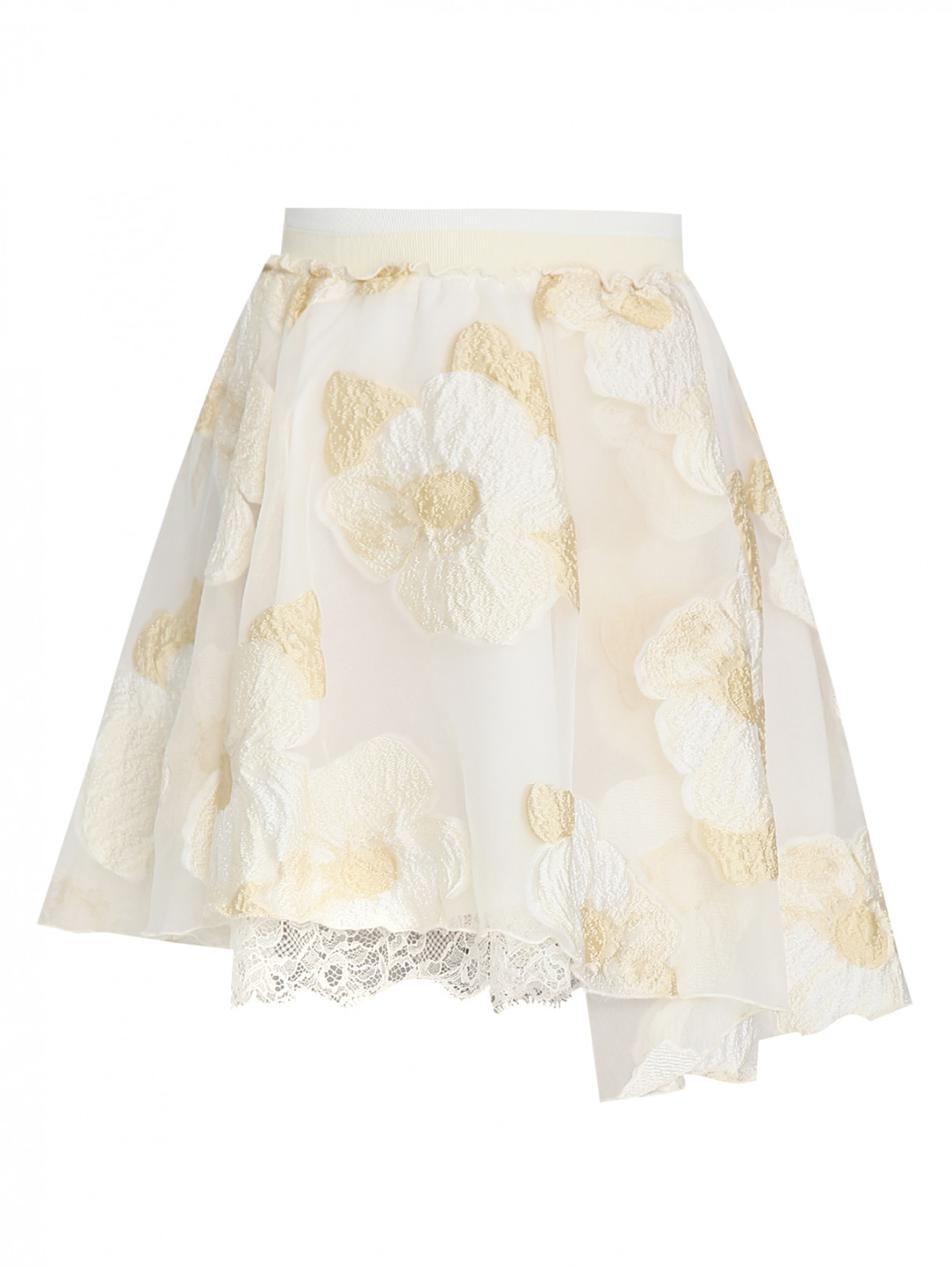 Пышная юбка на резинке MiMiSol  –  Общий вид  – Цвет:  Белый