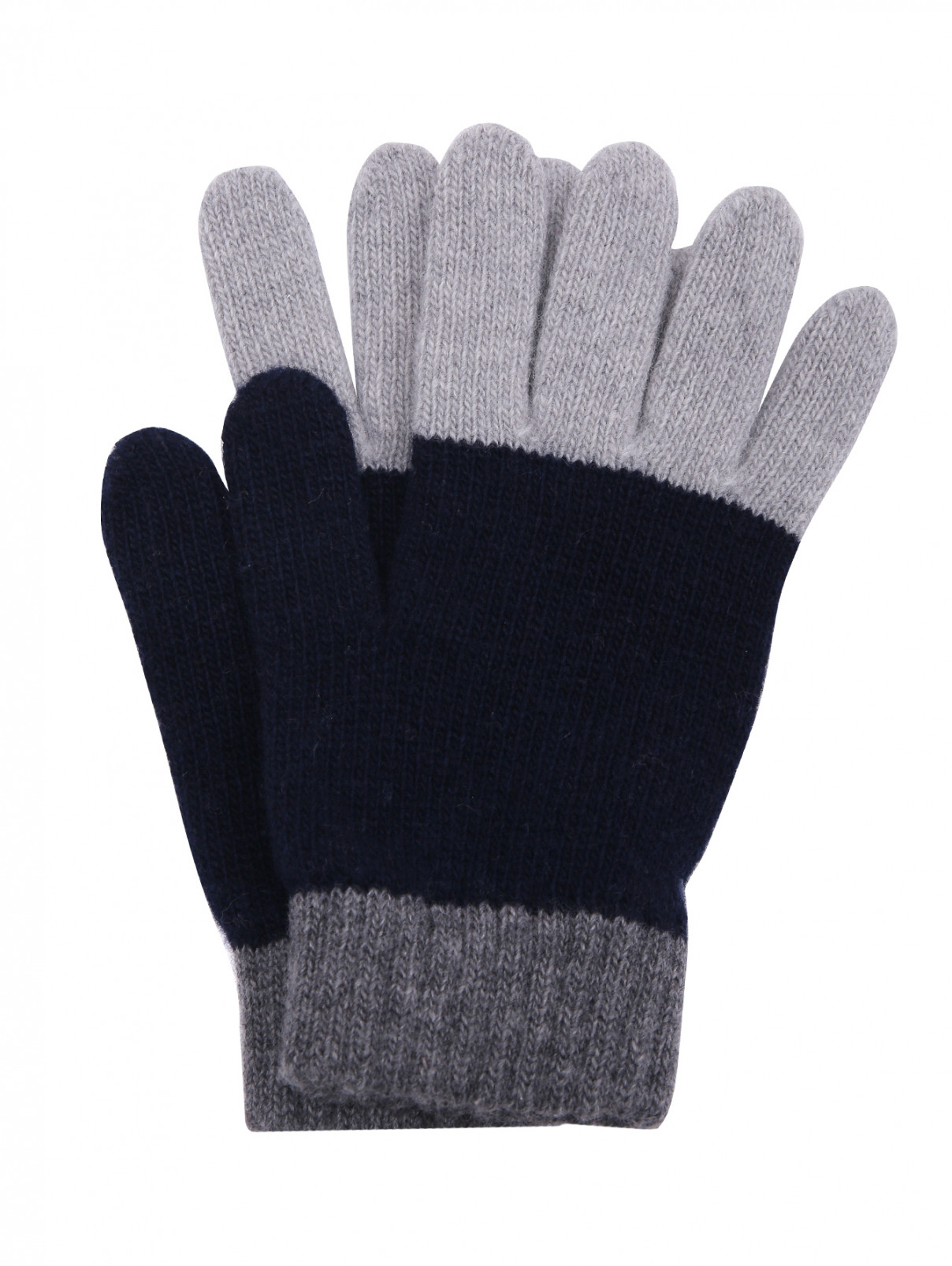 Трехцветные шерстяные перчатки Il Gufo  –  Общий вид  – Цвет:  Серый