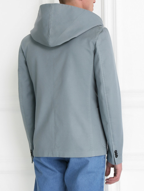 Пиджак однобортный из хлопка с отстегивающимся капюшоном - Модель Верх-Низ1