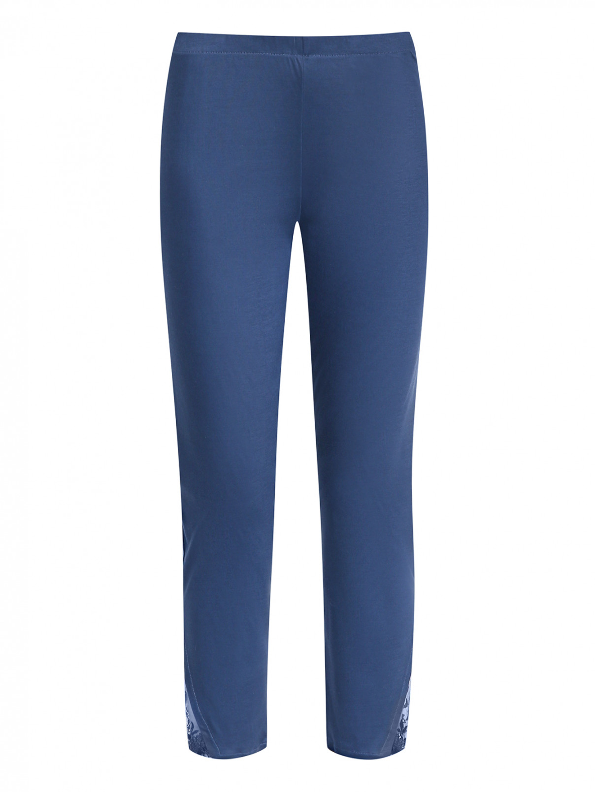 Трикотажные брюки с декоративной вставкой La Perla  –  Общий вид  – Цвет:  Синий