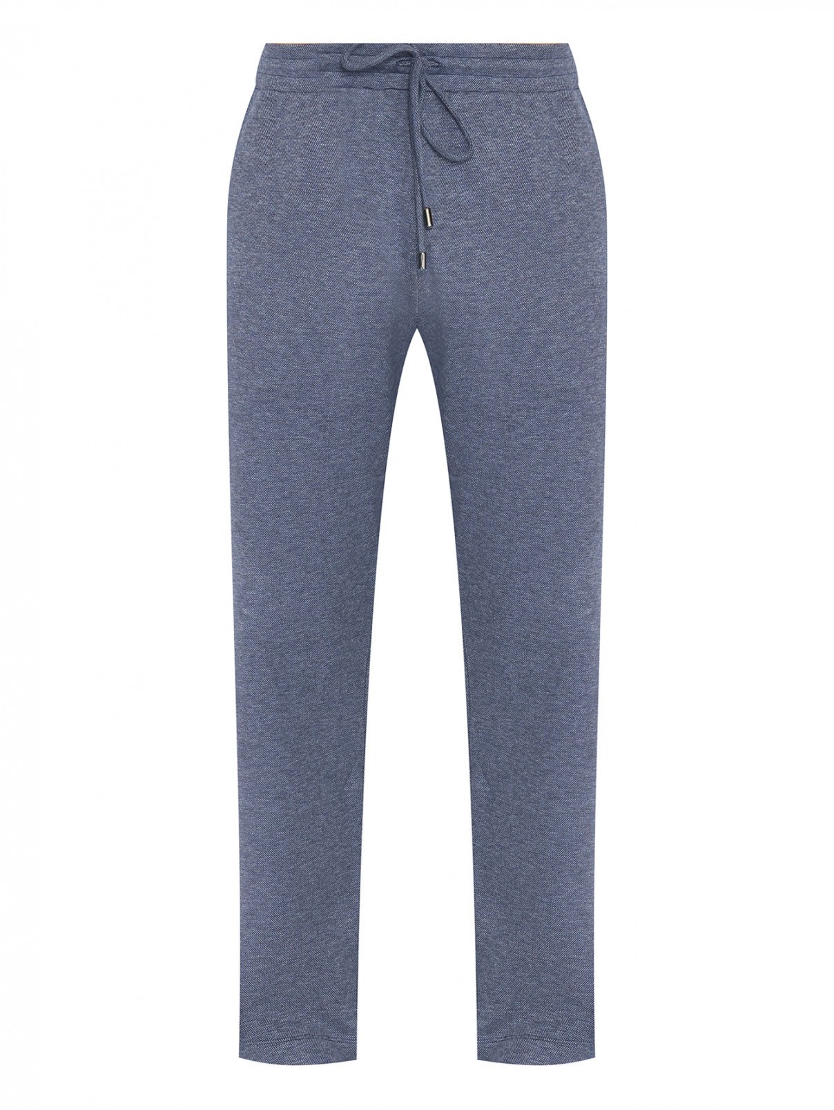 Трикотажные брюки на резинке Canali  –  Общий вид  – Цвет:  Синий