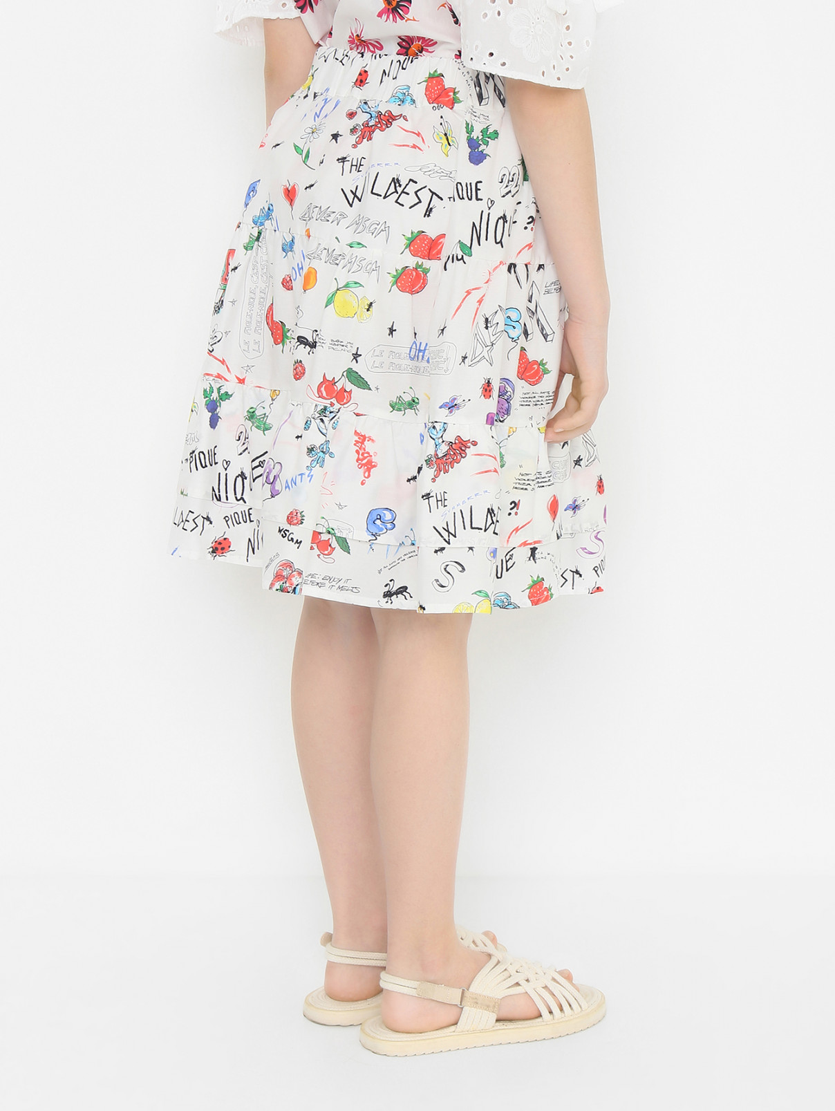 Хлопковая юбка с узором MSGM  –  МодельВерхНиз1  – Цвет:  Узор