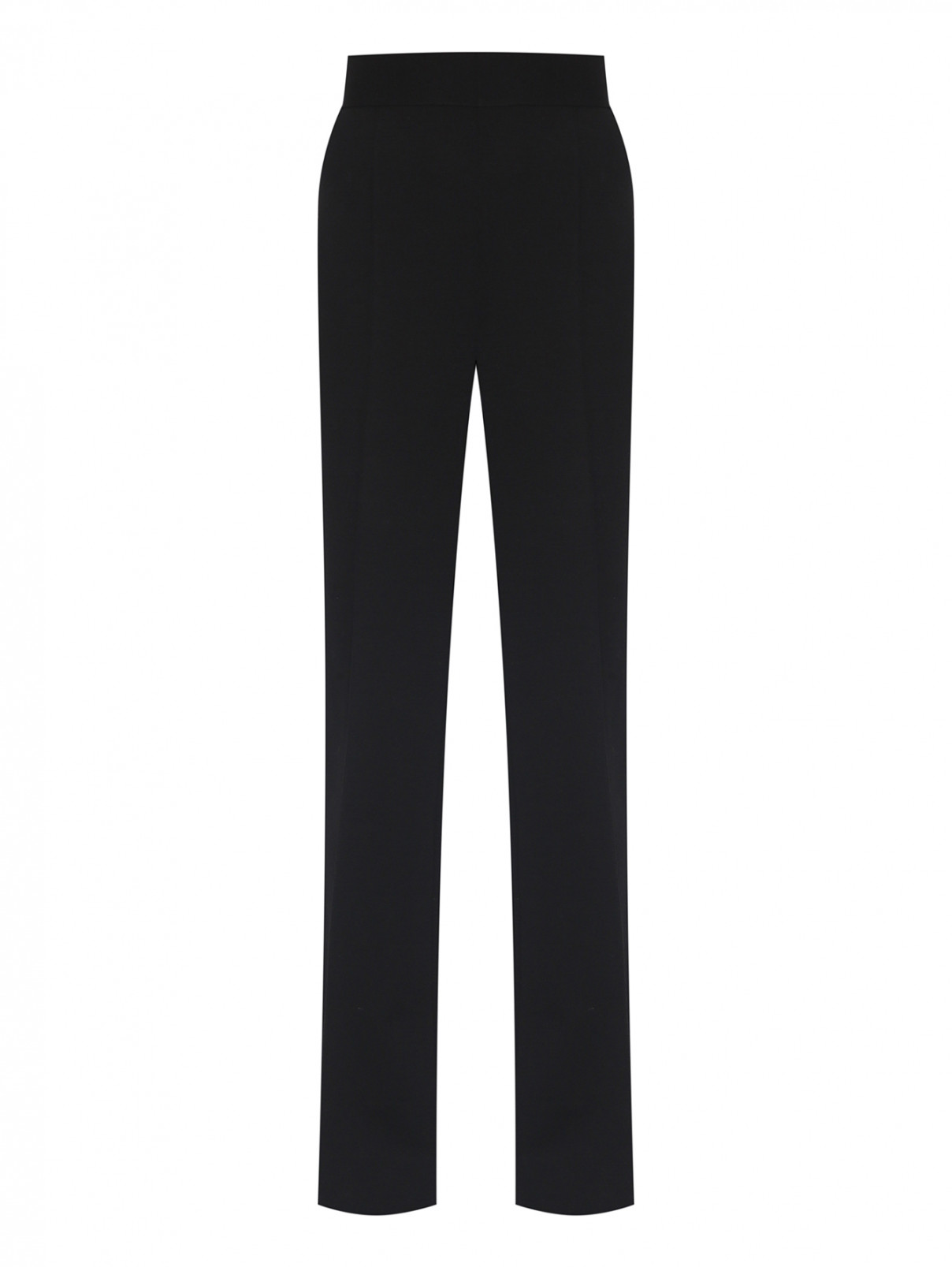 Трикотажные брюки-клеш на резинке Luisa Spagnoli  –  Общий вид  – Цвет:  Черный