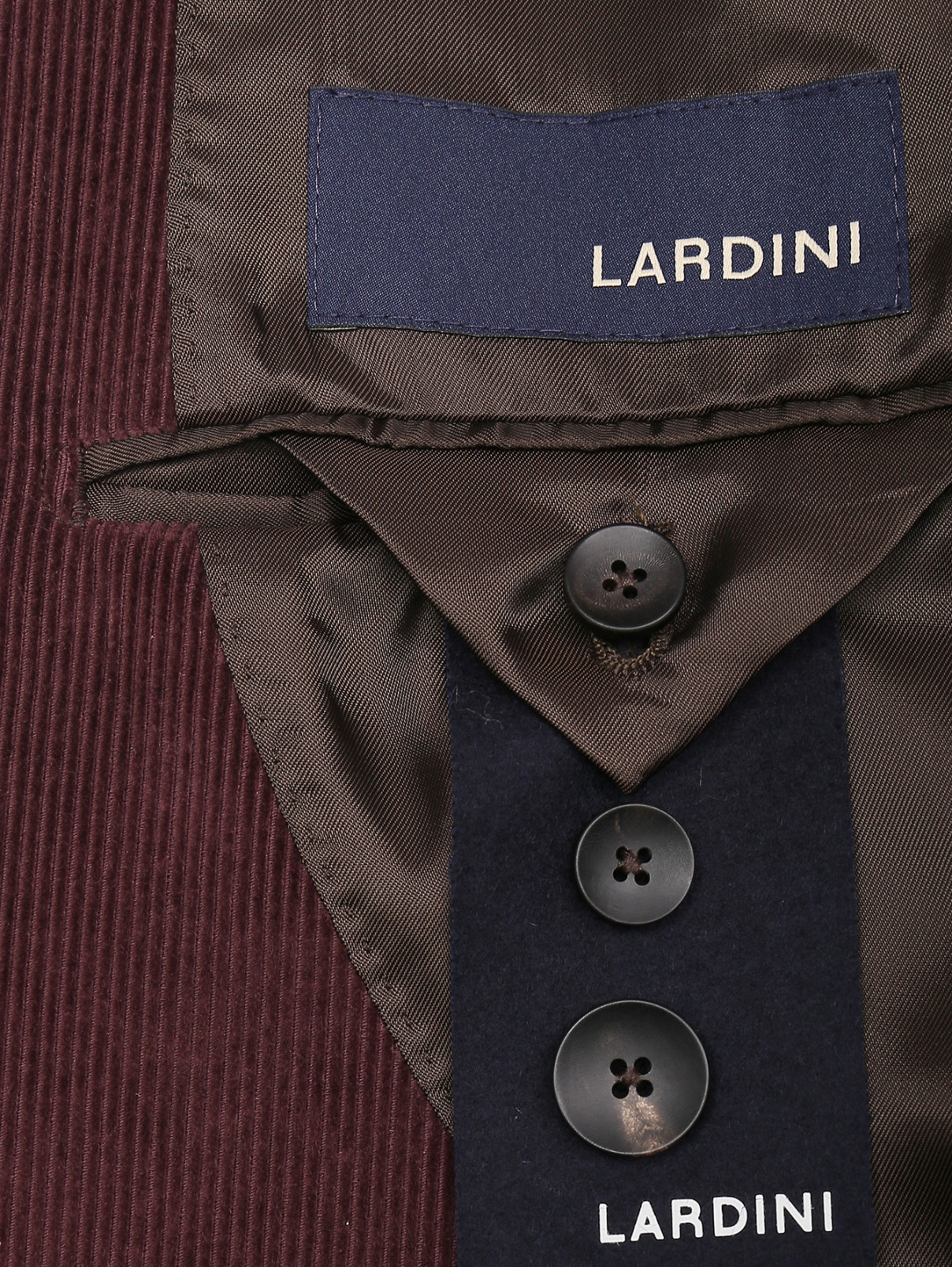 Пиджак однотонный из вельвета LARDINI  –  Деталь2  – Цвет:  Красный