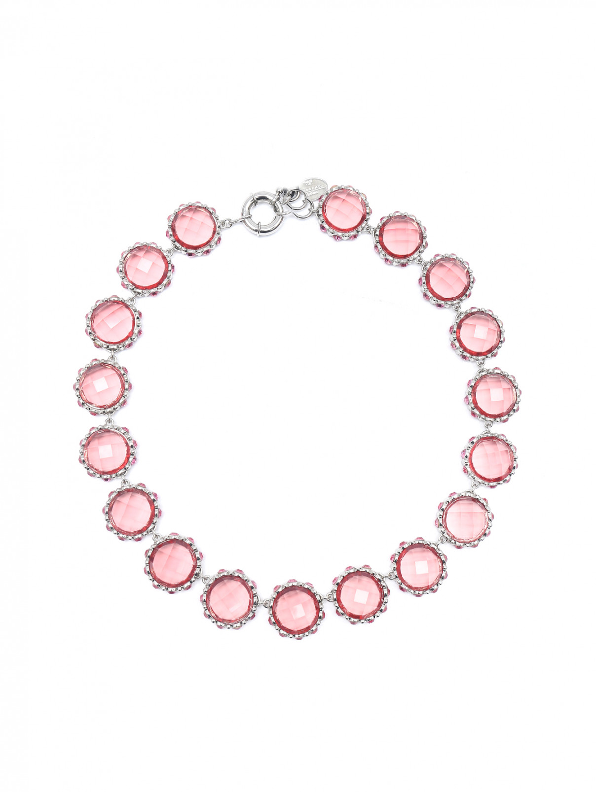 Ожерелье из металла и стекла с кристаллами Weekend Max Mara  –  Общий вид  – Цвет:  Розовый
