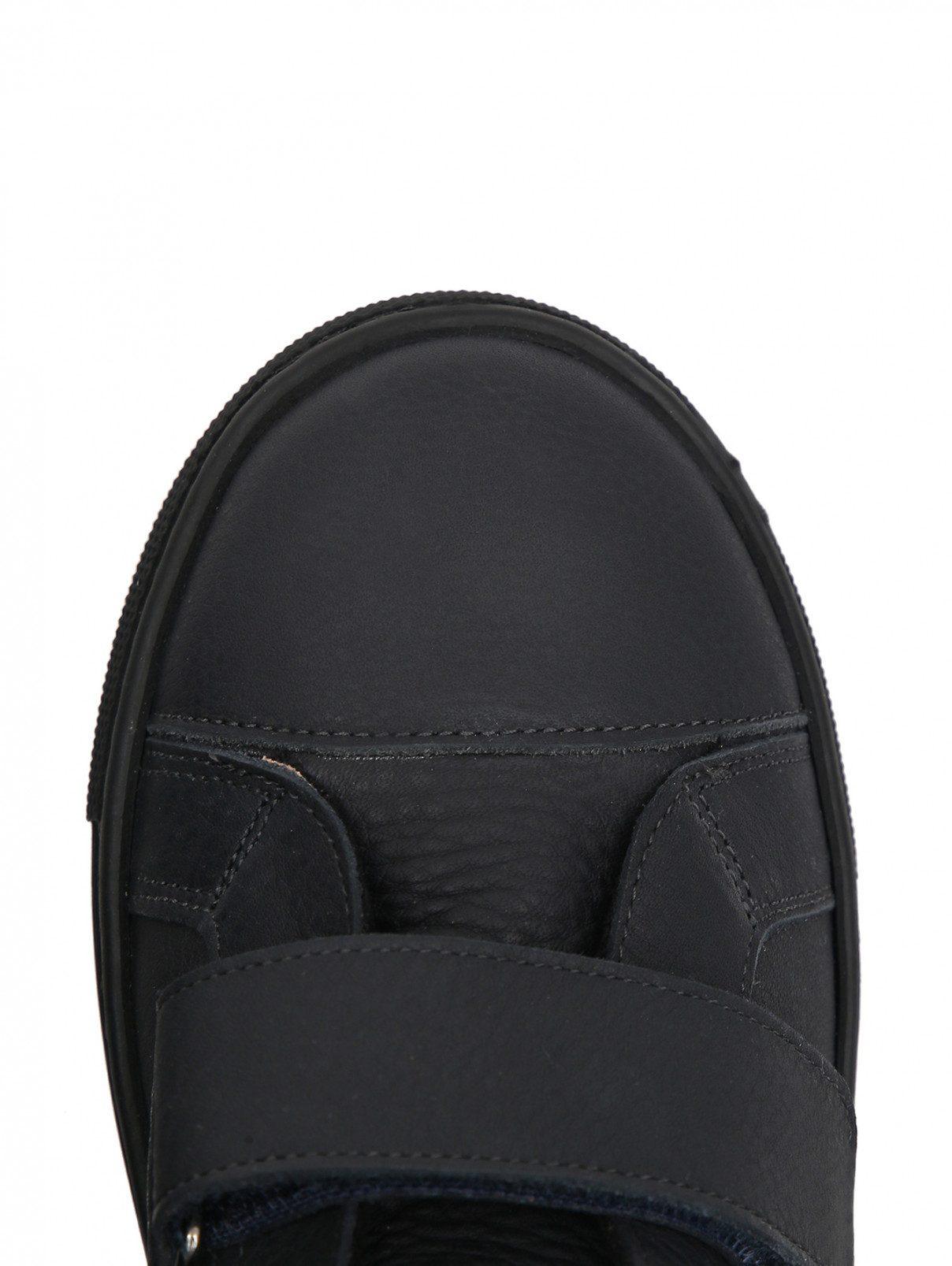 Кожаные ботинки на липучке Zecchino d`Oro  –  Обтравка3  – Цвет:  Черный