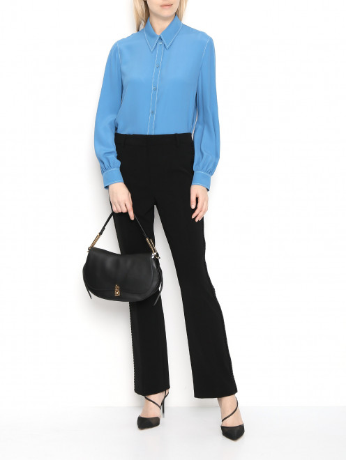 Блуза из смешанного шелка свободного кроя  Moschino Boutique - МодельОбщийВид