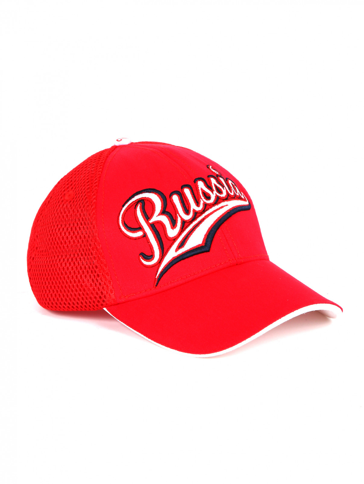 Бейсболка из хлопка с вышивкой BOSCO  –  Общий вид  – Цвет:  Красный