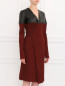 Платье с запахом и кожаными вставками Jean Paul Gaultier  –  Модель Верх-Низ